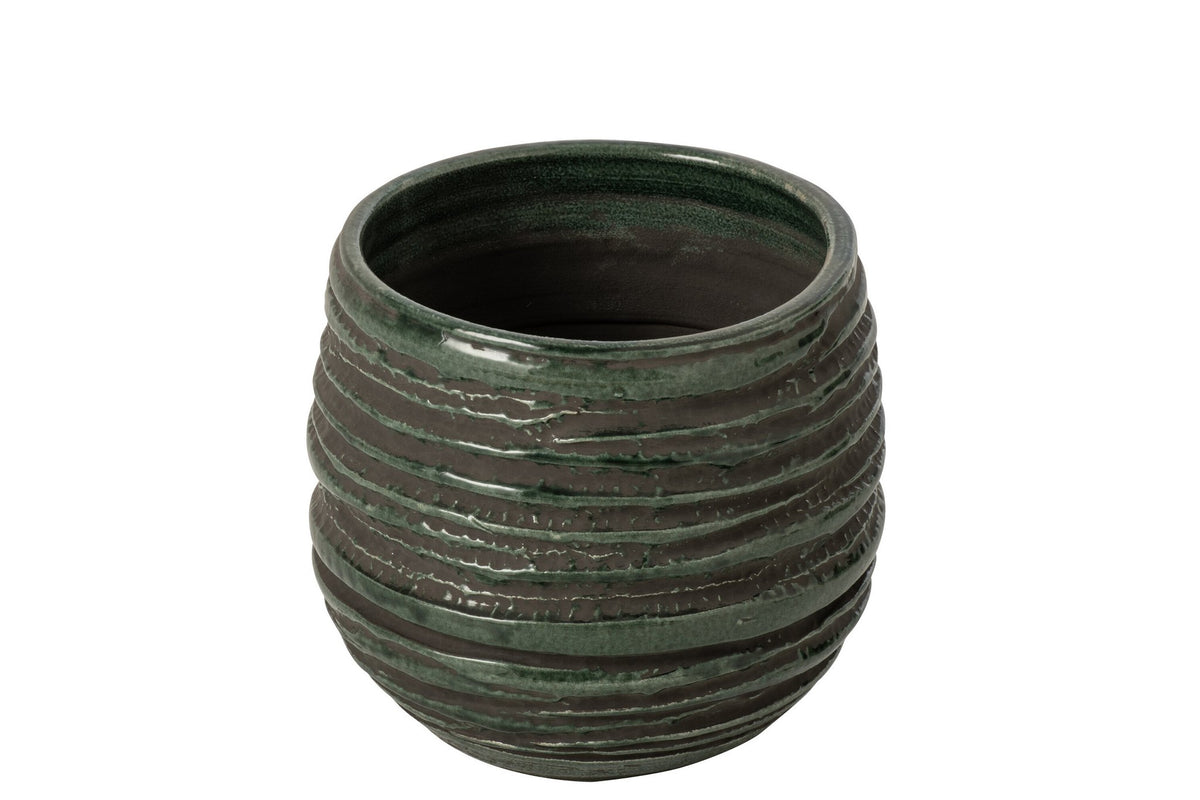 J-Line Bloempot - keramiek - petrolblauw - medium