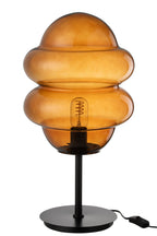 J-Line tafellamp Honinglepel - glas - bruin