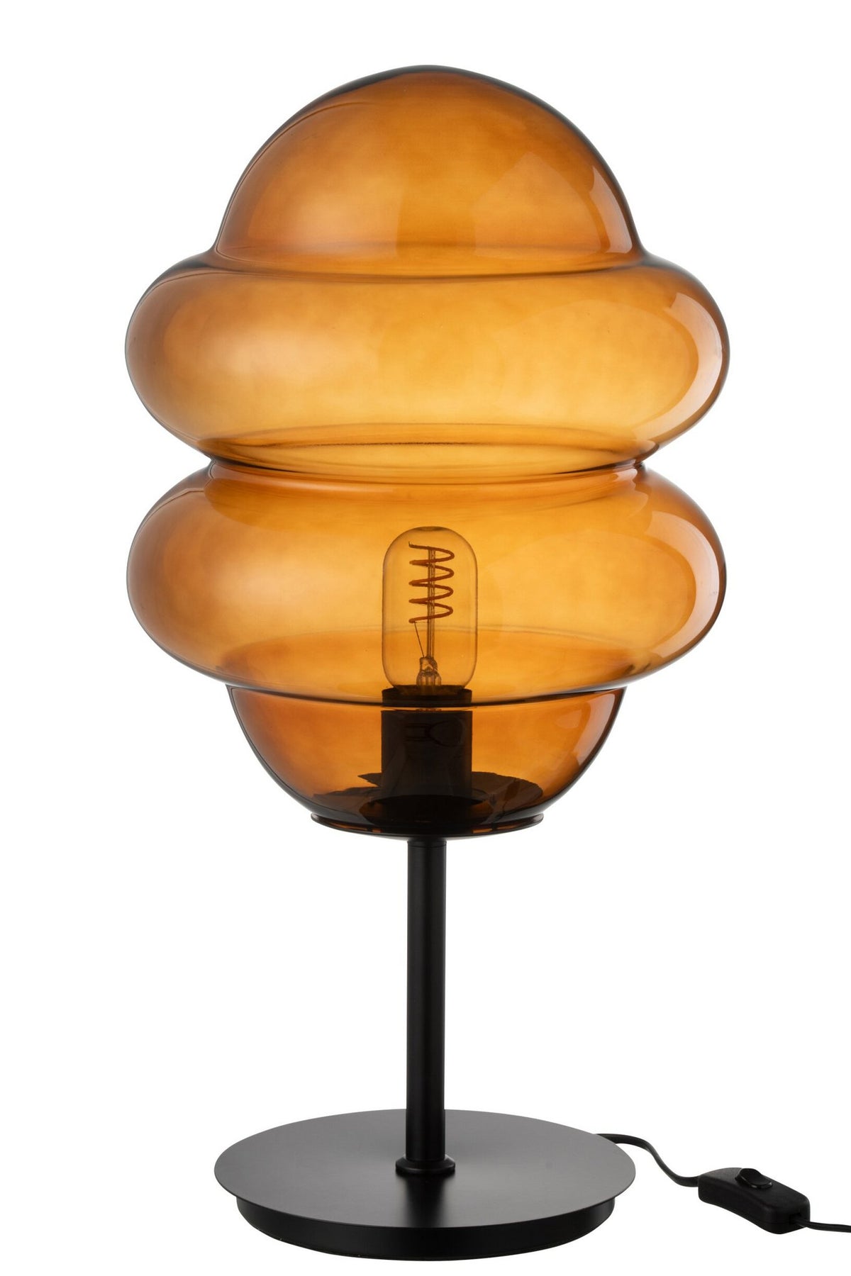J-Line tafellamp Honinglepel - glas - bruin