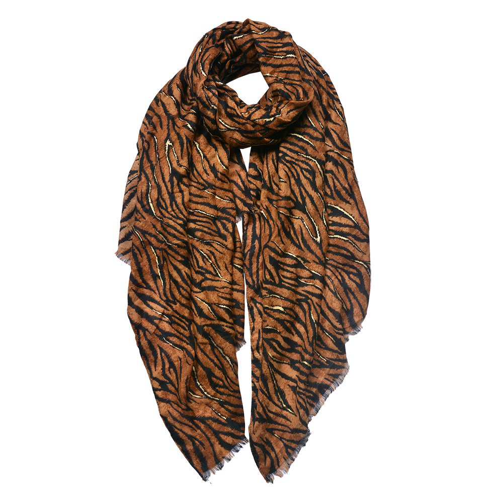 Sjaal Dames Print 90x180 cm Bruin Synthetisch Shawl Dames
