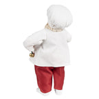 Kerstdecoratie Beeld Kerstman 27 cm Wit Rood Textiel