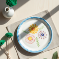 Bloemen dessertbord – geglazuurd keramiek – 5 inch – magnetron- en vaatwasserbestendig