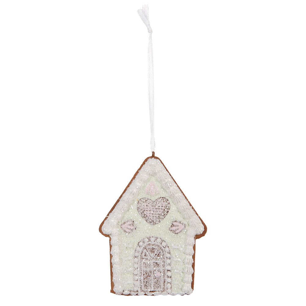 Kersthanger Gingerbread house 8x1x10 cm Groen Kunststof