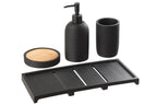 J-Line zeepdispenser On Tray - polyresin - zwart/naturel