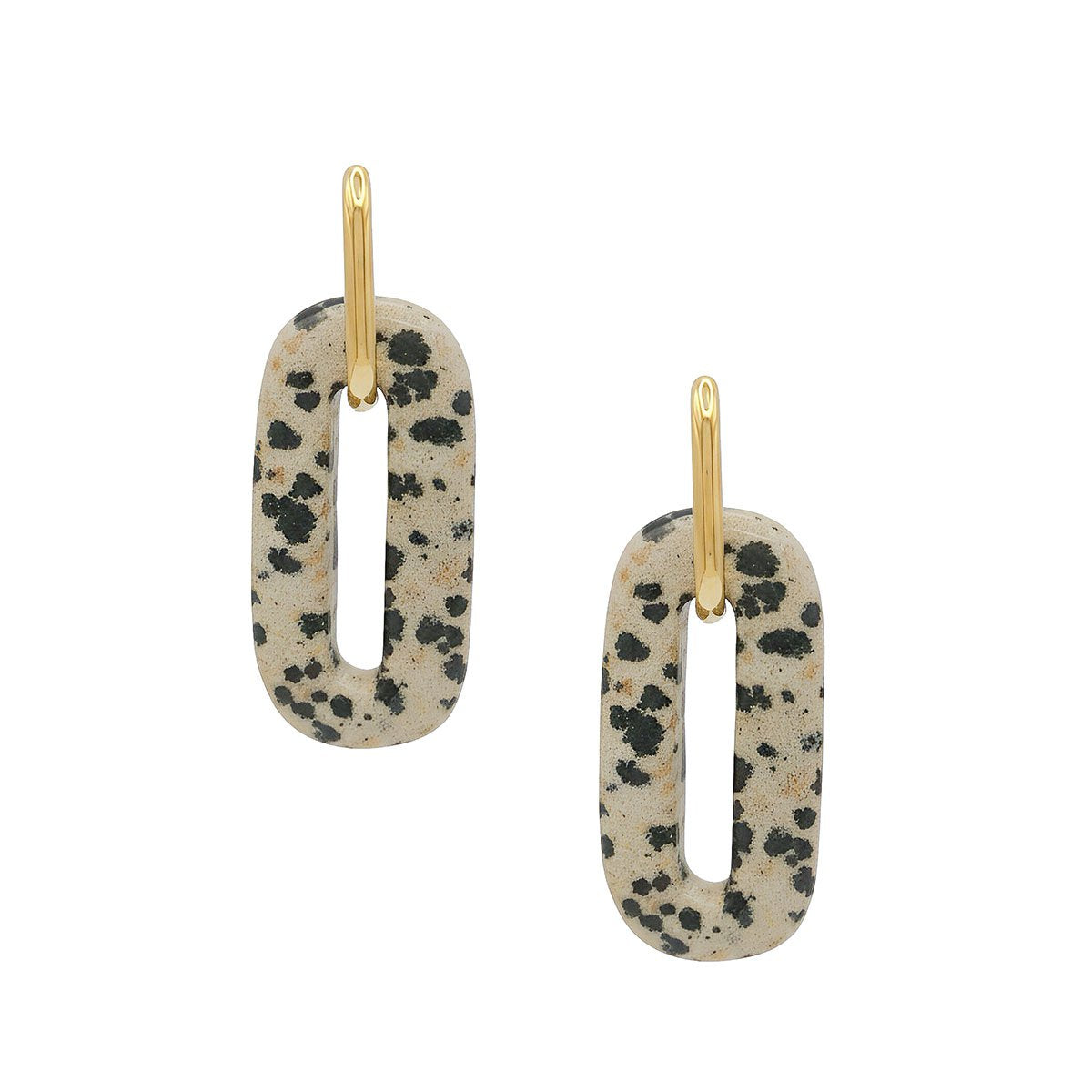 Louiz Dalmatier Jaspis Oorbellen Ovaal