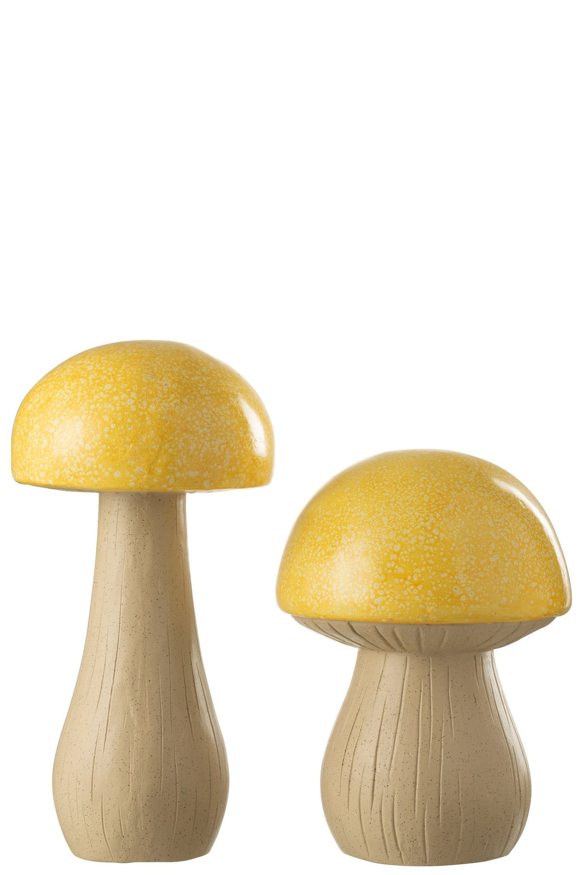 J-Line Set Van 2 Paddenstoelen Buiten Mgo Geel