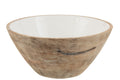 J-Line kom Mango - hout - wit/naturel - large
