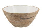 J-Line kom Mango - hout - wit/naturel - large