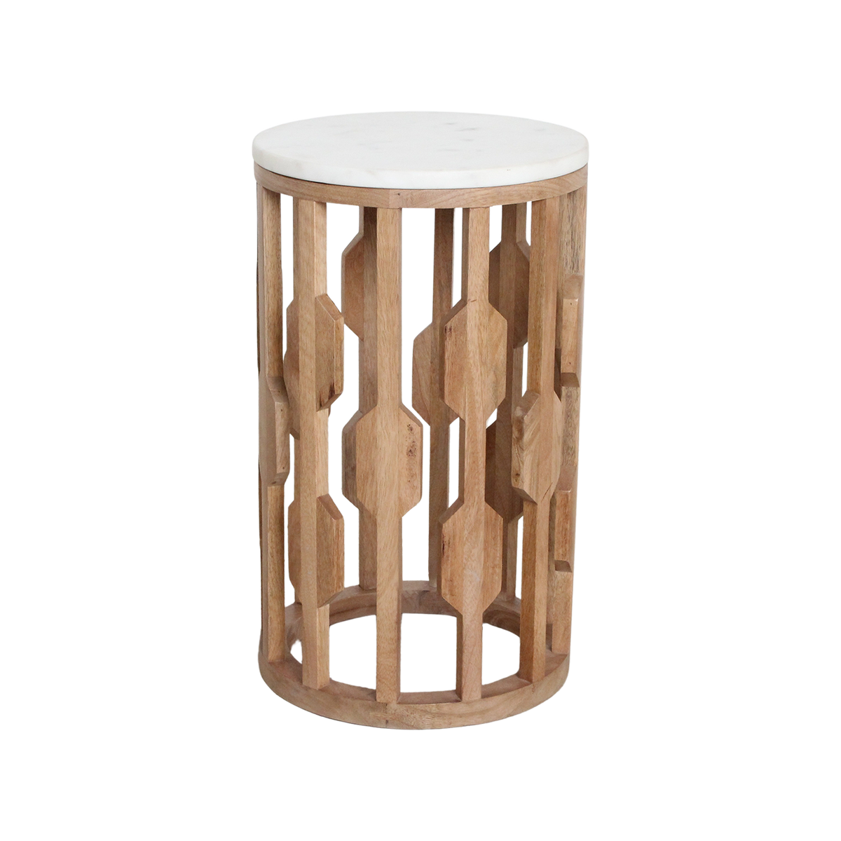 Atjeh bijzettafel marmer wit - 40x40x50 cm
