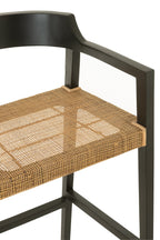 J-Line barstoel Emma - hout - zwart/bruin