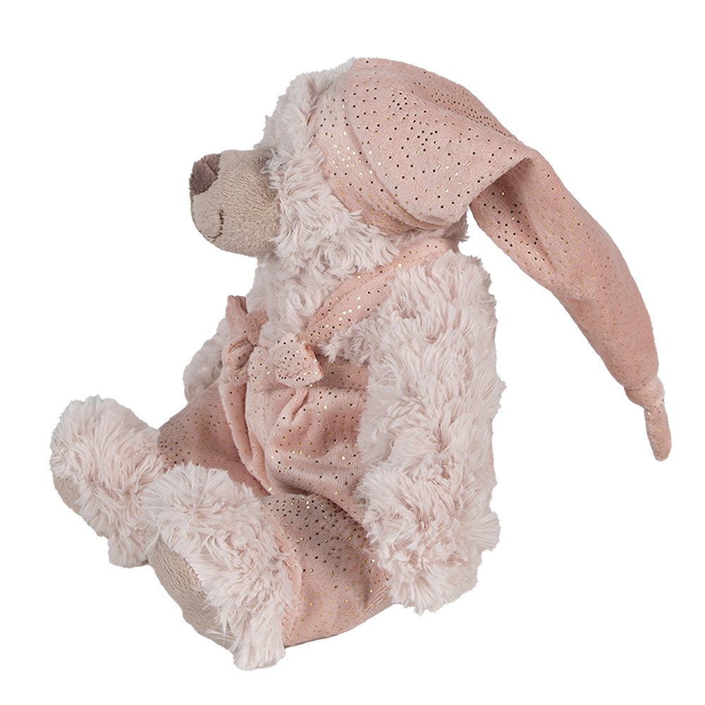 Knuffelbier 22 cm roze pluche