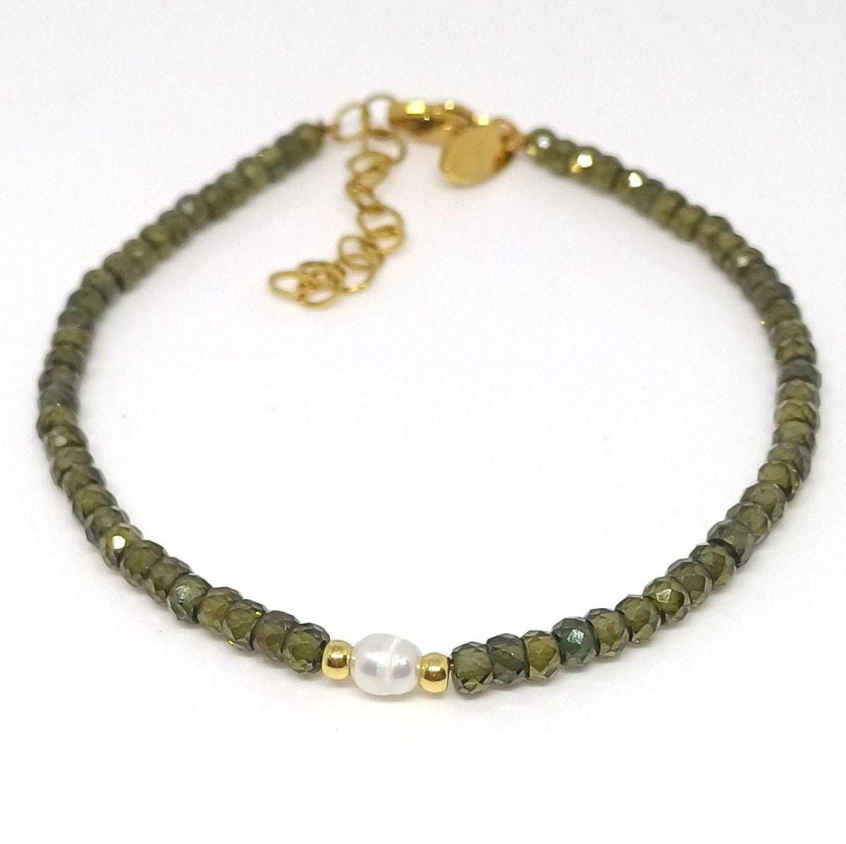 Zirkonia armband met zoetwaterparel