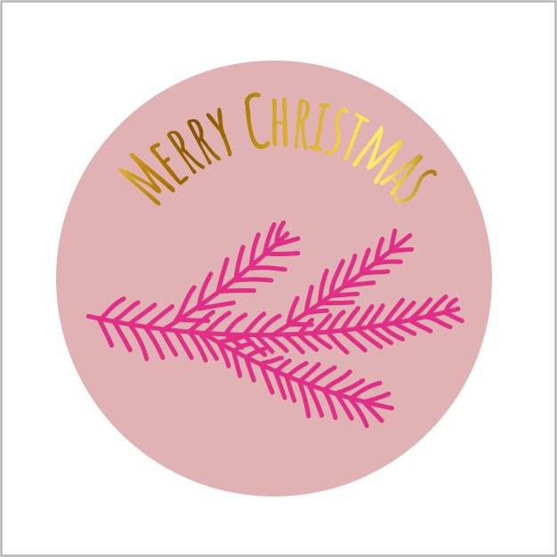 Etiketten – Merry Christmas – Poeder Roze – 250 Stuks