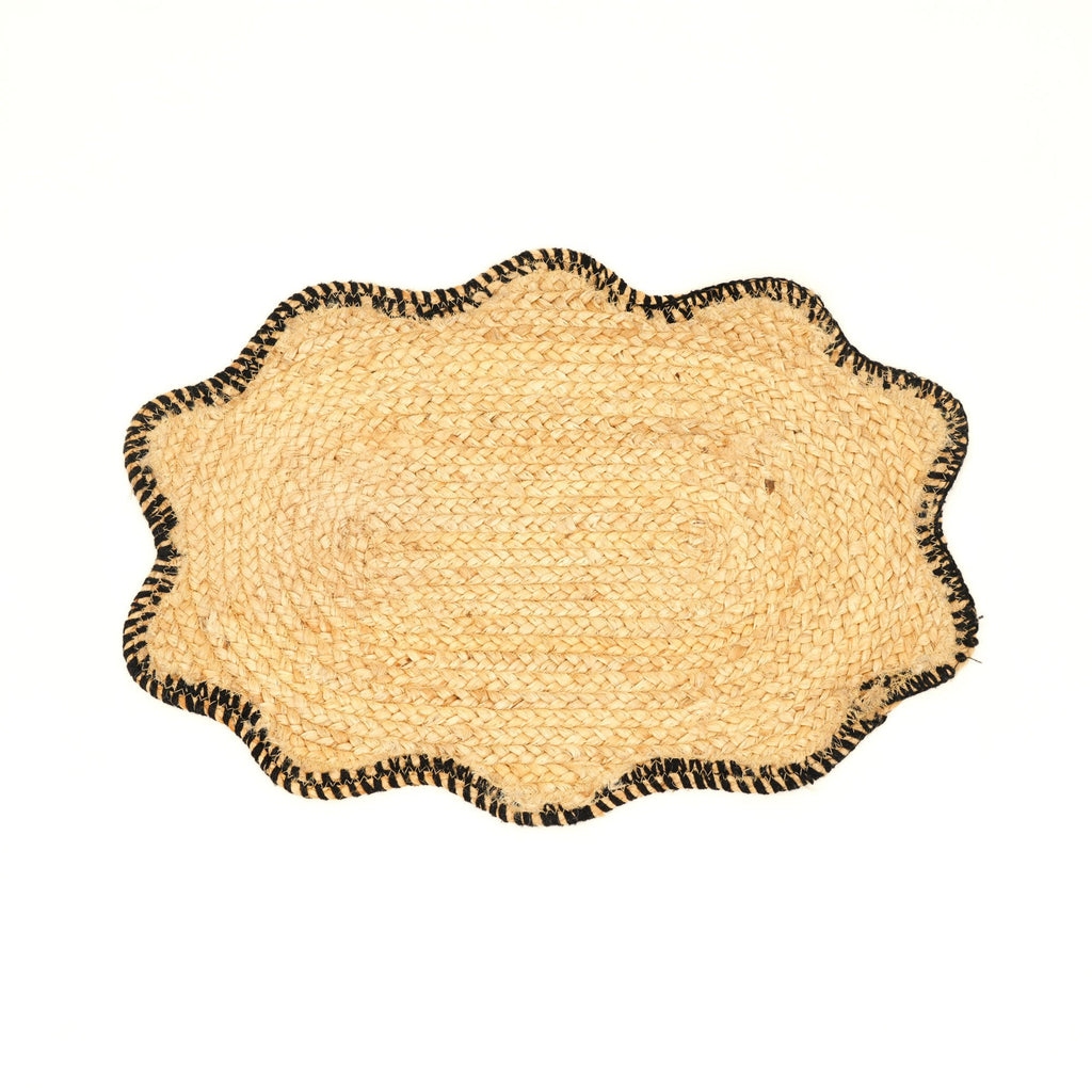 Houtskooljute placemat – geschulpte rand – decor voor tafeldecoratie