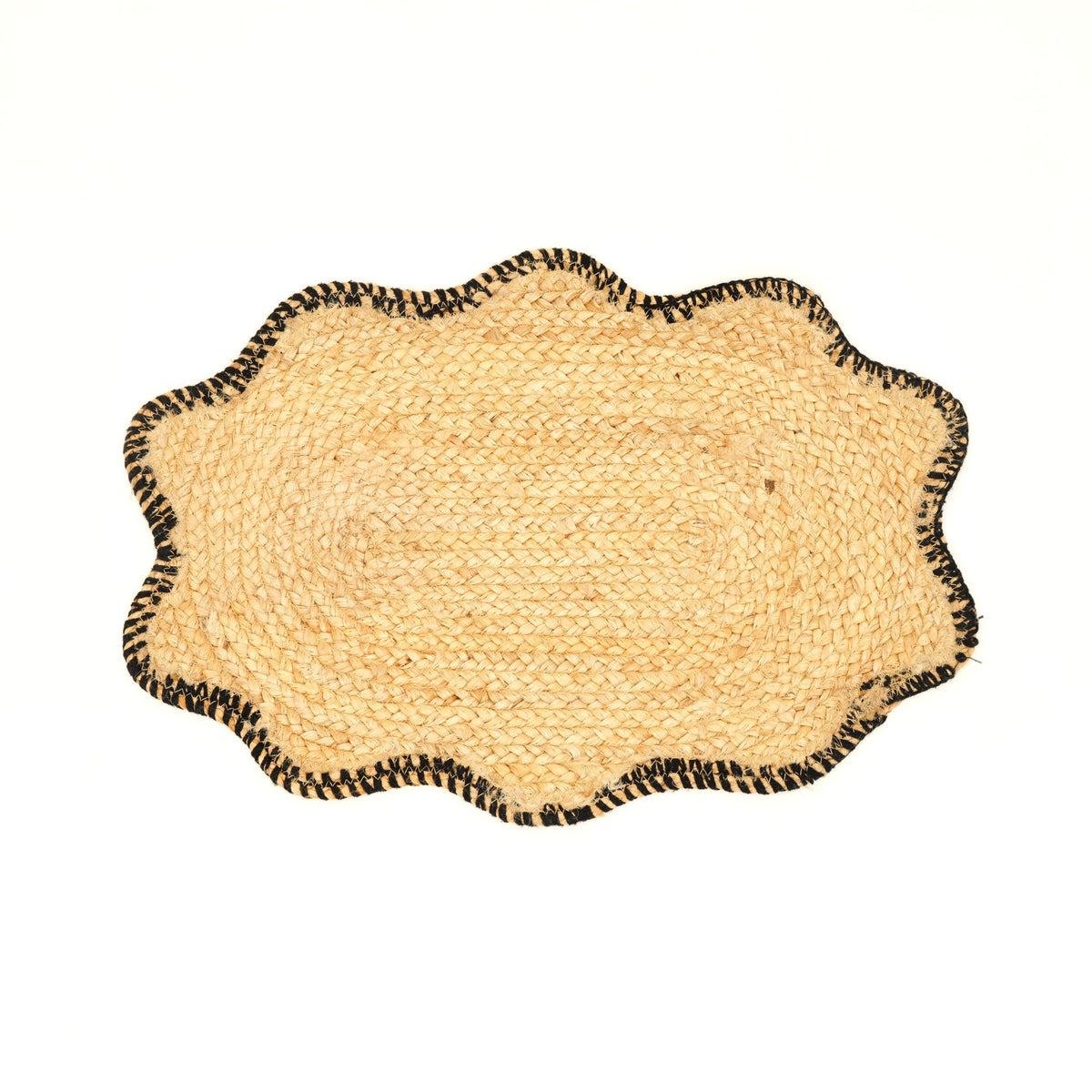 Houtskooljute placemat – geschulpte rand – decor voor tafeldecoratie