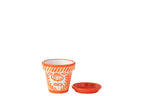 J-Line bloempot Granada - keramiek - oranje - small - Ø 21 cm
