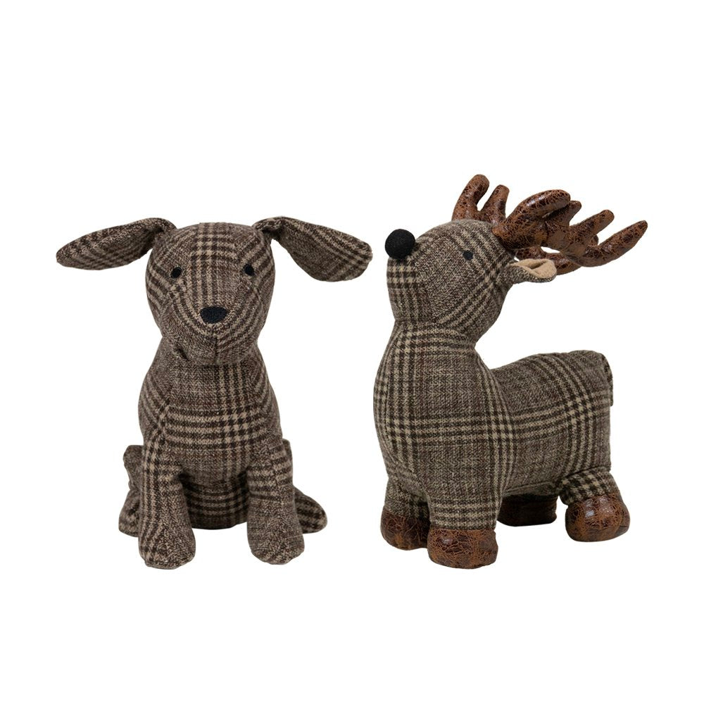 Deurstopper hond zit ruit 21x16x26 cm