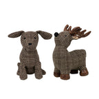 Deurstopper hond zit ruit 21x16x26 cm