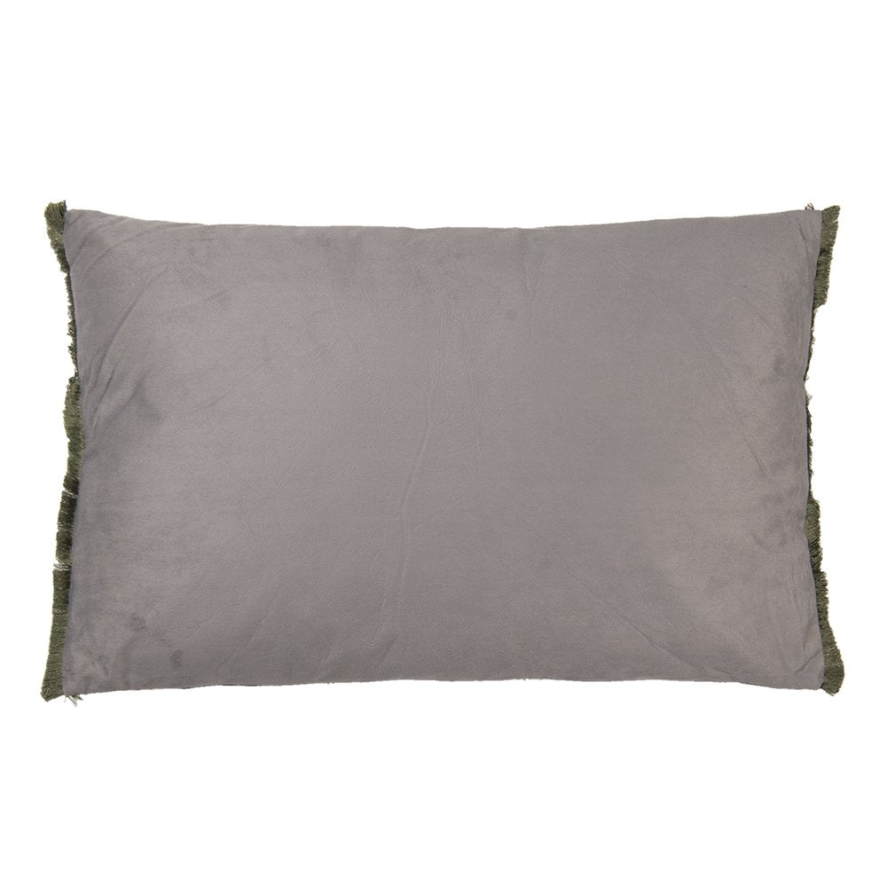 Sierkussen 60x40 cm Groen Wit Polyester Bloemen Kussenhoes met Kussenvulling