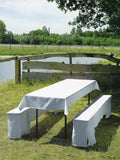 Biertafelset Vlamvertragend Wit 300 1e 100x260cm/ 2e 220x25x45cm