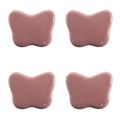 Deurknop Set van 4 Vlinder 4x3 cm Roze Keramiek Meubelknop