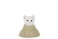 J-Line figuur Kat - polyresin - groen/wit
