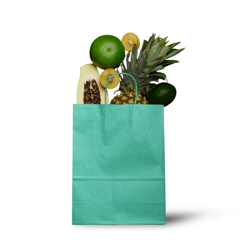 Papieren tas - S– zee groen - Cyan (100 stuks)