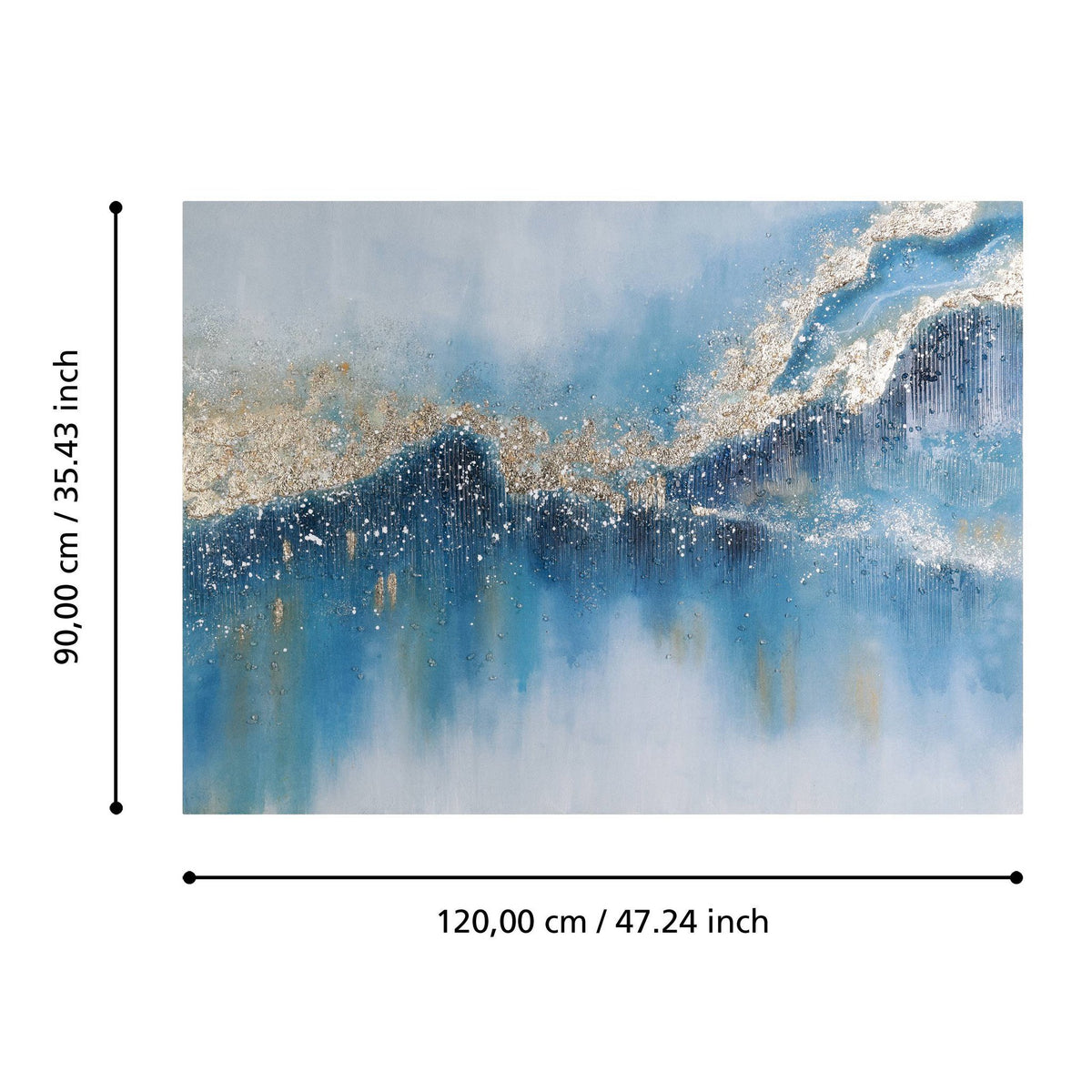 Schilderij Kunohe Blauw 120x90 cm