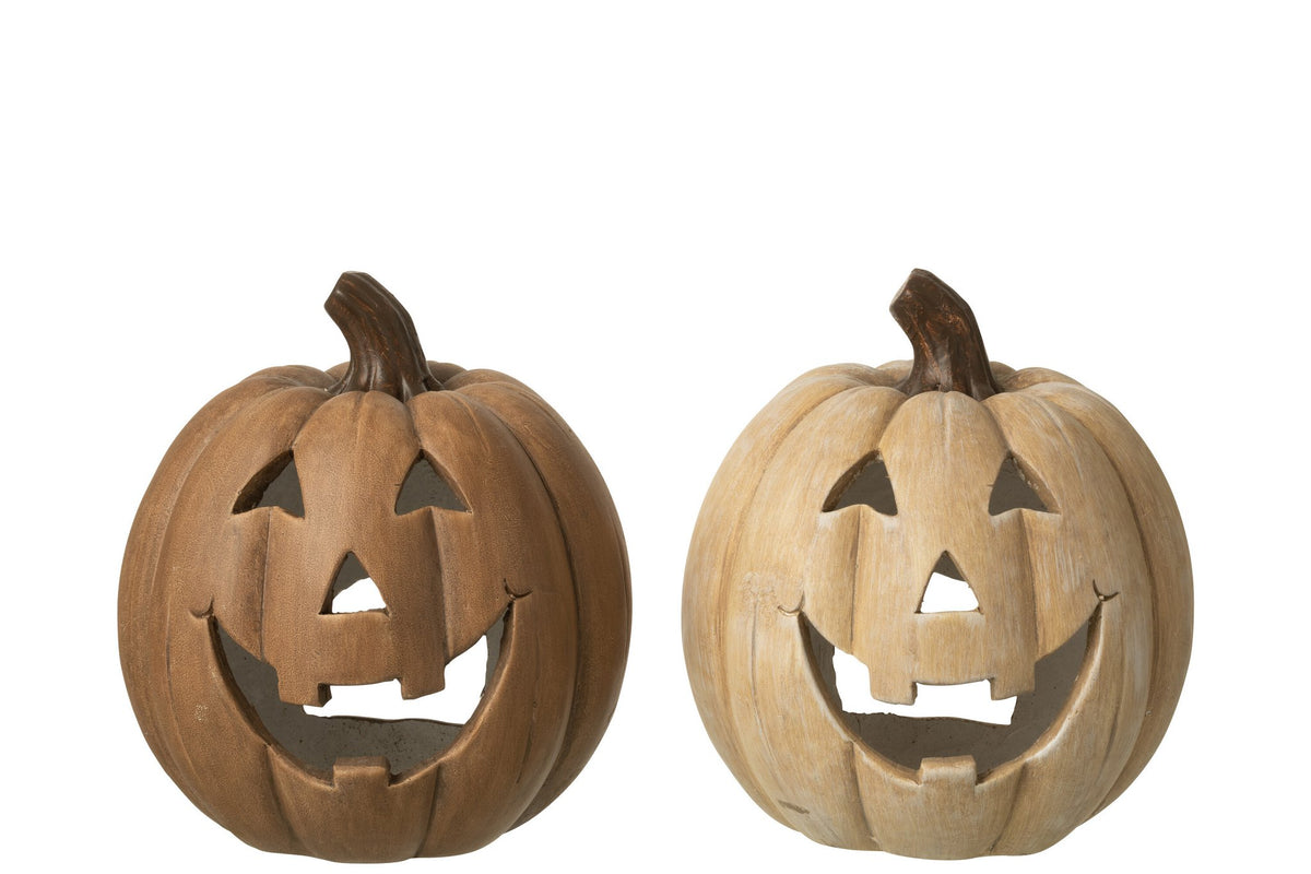 J-Line Kaarshouder Pumpkin Halloween Klei Caramel- CA