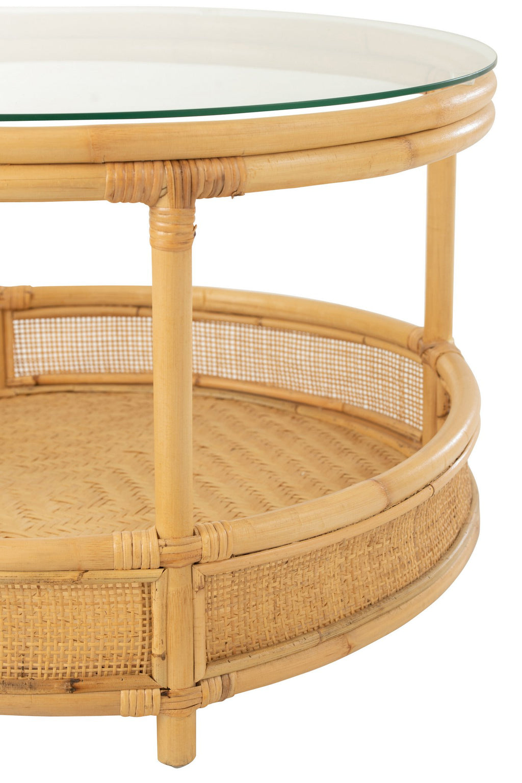 J-Line salontafel Jovelyne - rotan/glas - naturel