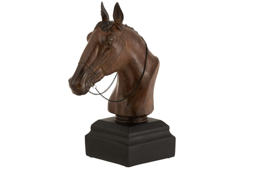J-Line decoratie Paardenkop - polyresin - bruin