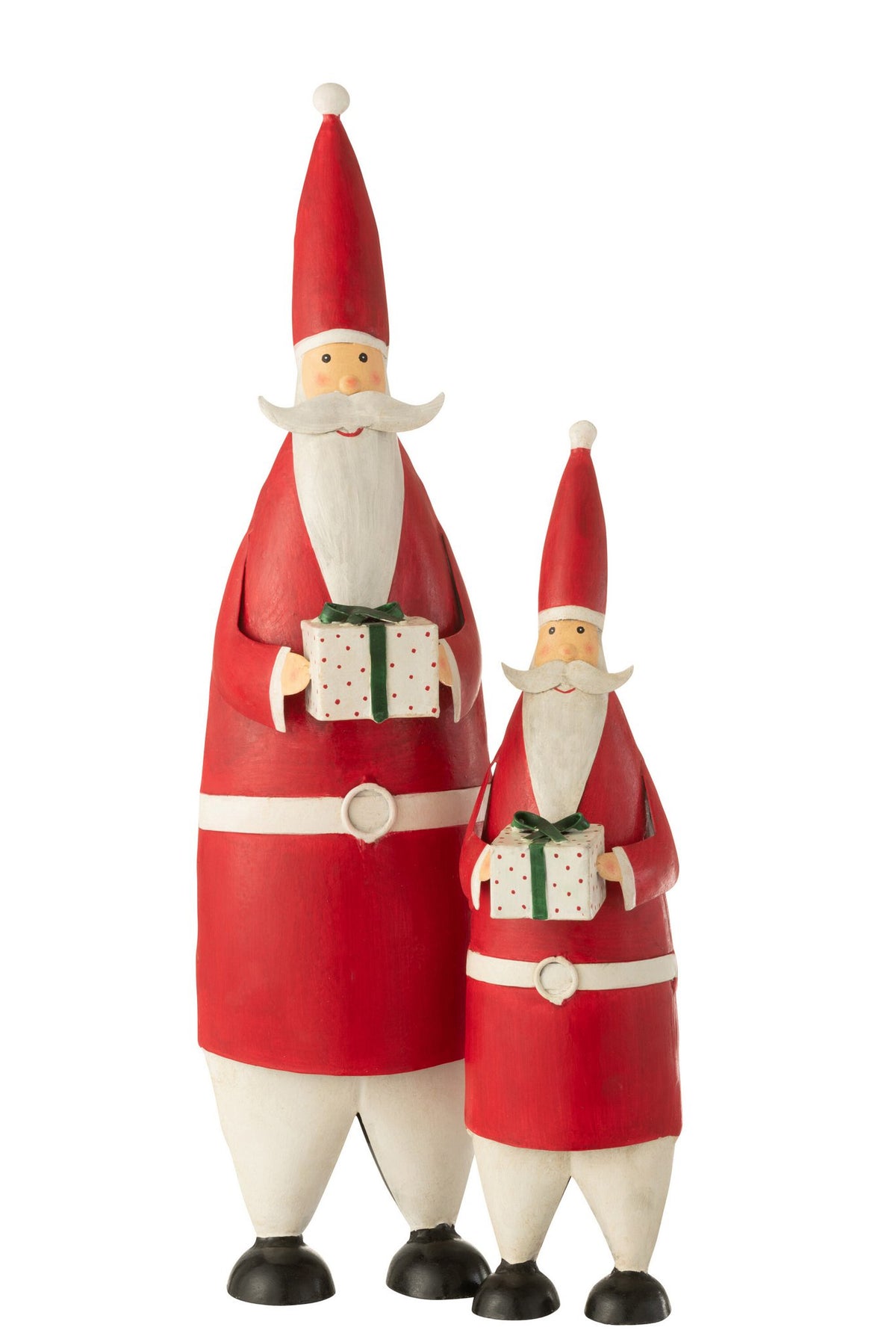 J-Line kerstfiguur Kerstman - ijzer - wit/rood - large