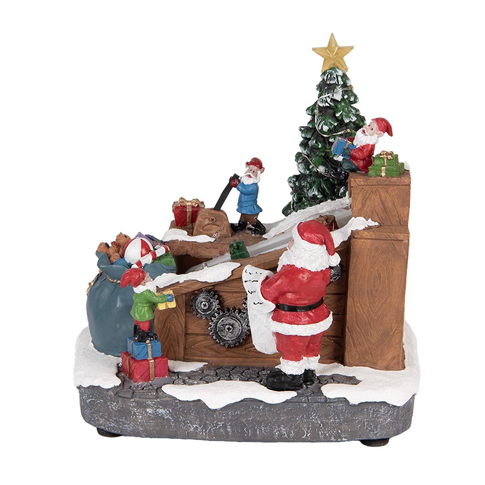 Kerstdecoratie met LED-verlichting en muziek Kerstman LED 20x16x20 cm / 3xAA Bruin Kunststof