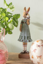 Beeld Konijn 28 cm Bruin Groen Polyresin