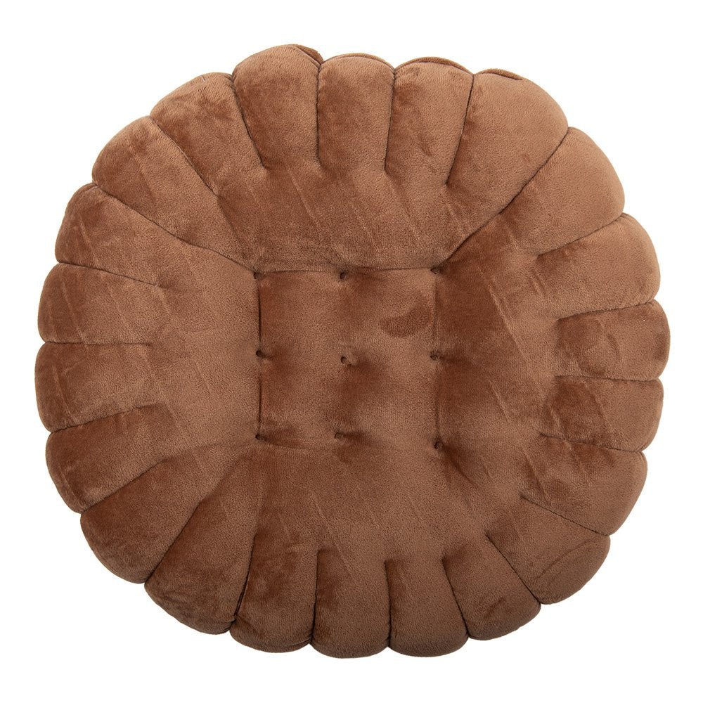 Sierkussen Ø 38x5 cm Bruin Polyester