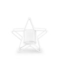 Metalen ster met glas 'marlon' wit 20x20x9,5 cm
