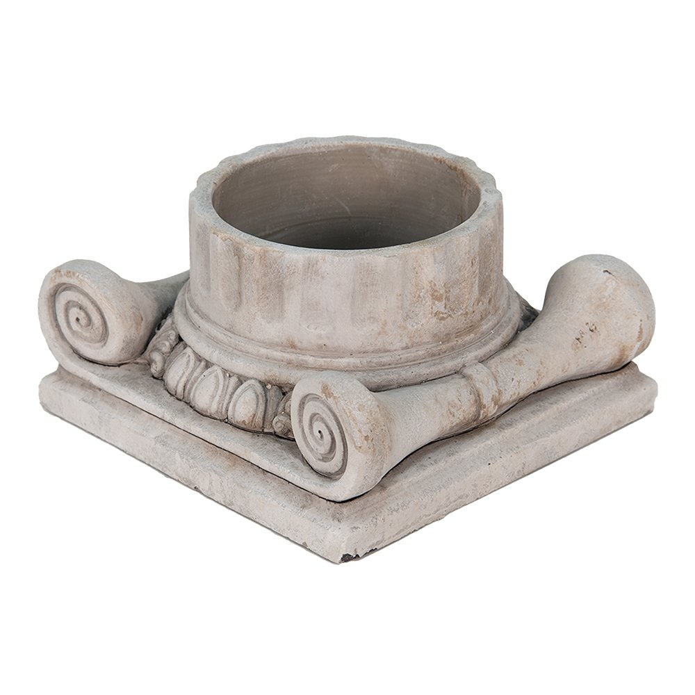 Bloempot 21x21x11 cm Grijs Steen Bloempot Binnen