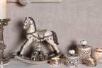 Beeld Paard 22x5x19 cm Wit Polyresin Kerstdecoratie