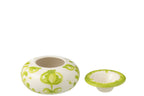 J-Line asbak Granada - keramiek - wit/groen - large