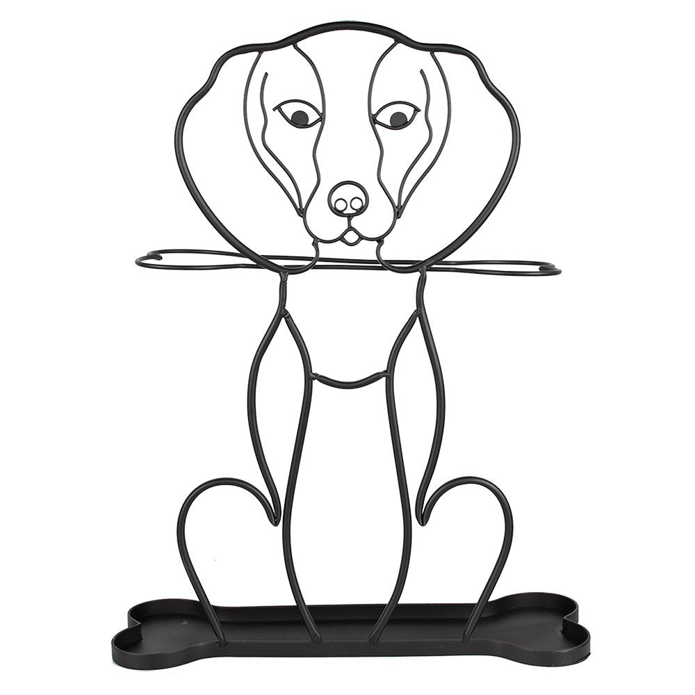 Paraplubak Hond 58 cm Zwart Metaal Parapluhouder