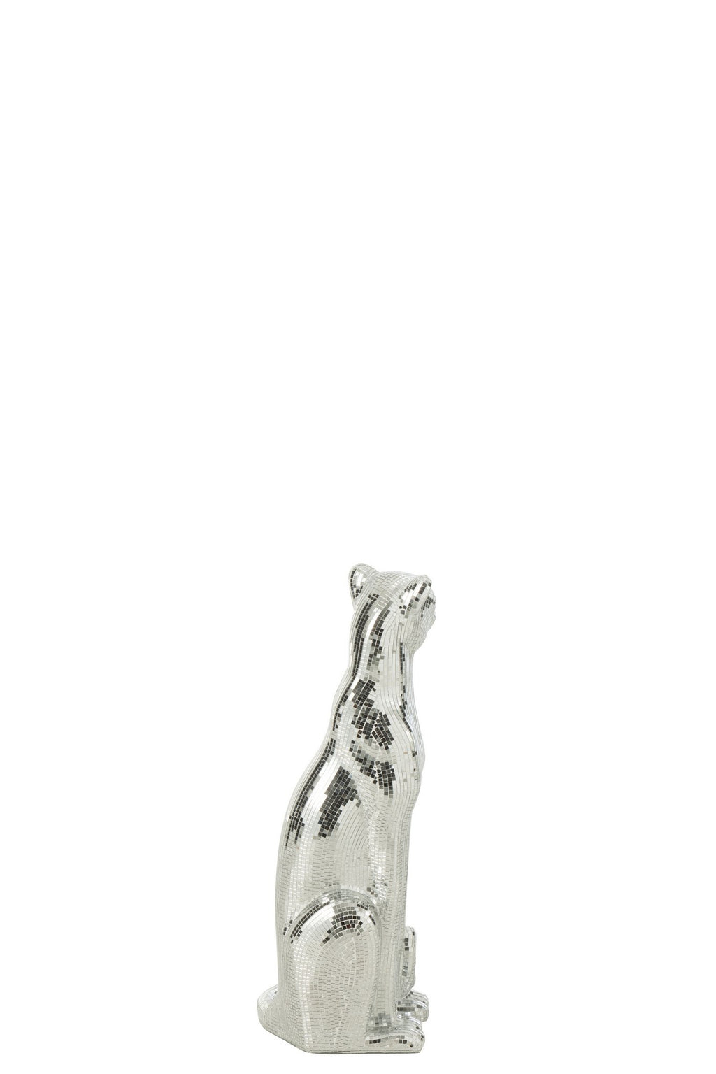 J-Line decoratie Luipaard Spiegel - hars - zilver - small