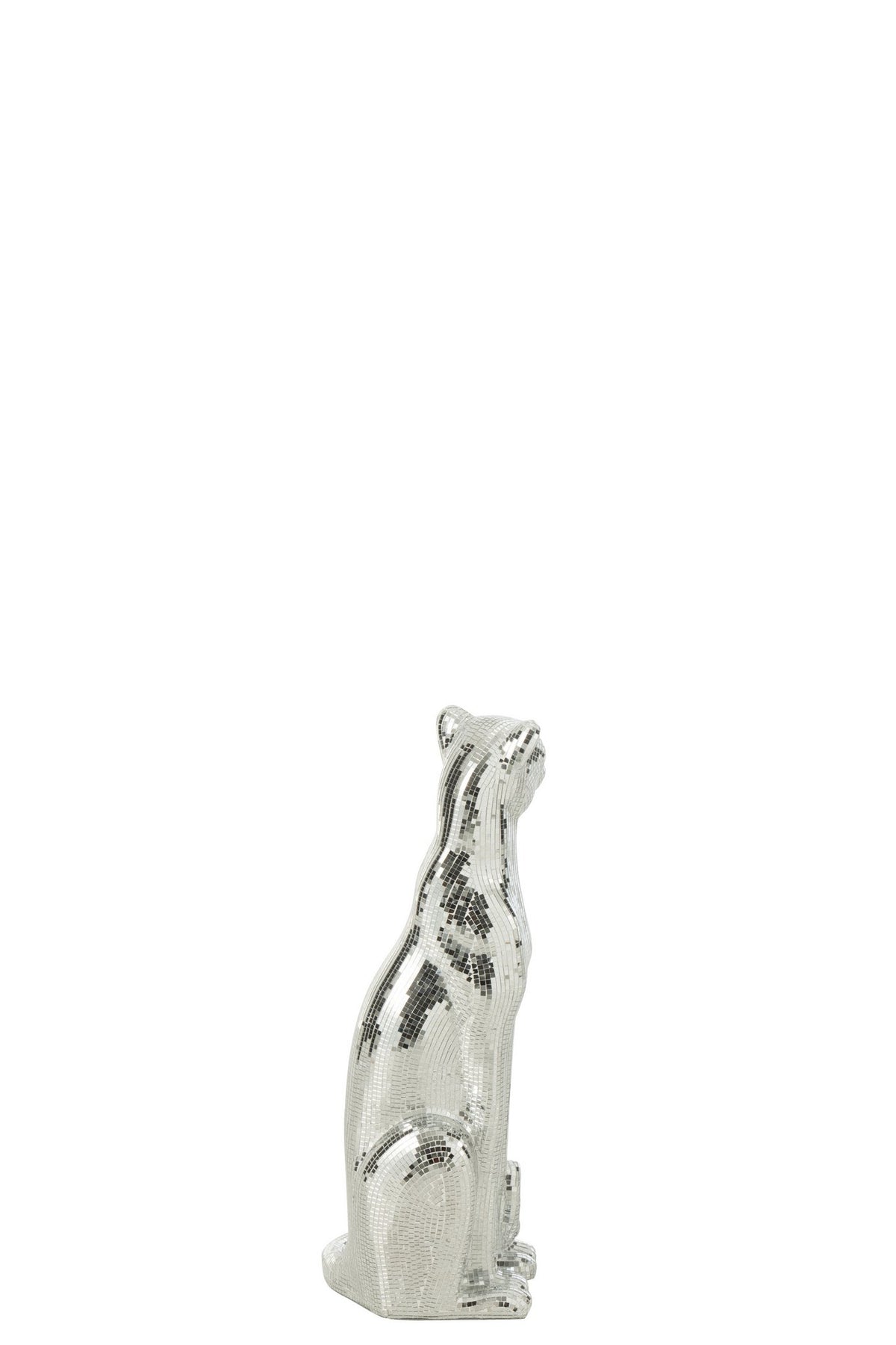 J-Line decoratie Luipaard Spiegel - hars - zilver - small