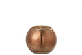 J-Line windlicht Bol Craquelé Parel - glas - bruin - small