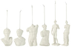 J-Line hanger romeinse beelden - polyresin - wit - doos van 6