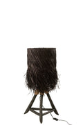J-Line tafellamp Takken Arthur - hout - bruin - small