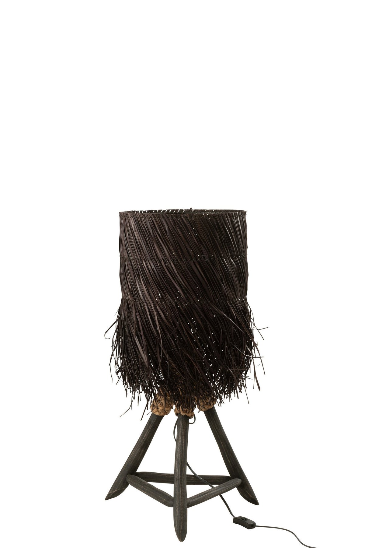 J-Line tafellamp Takken Arthur - hout - bruin - small