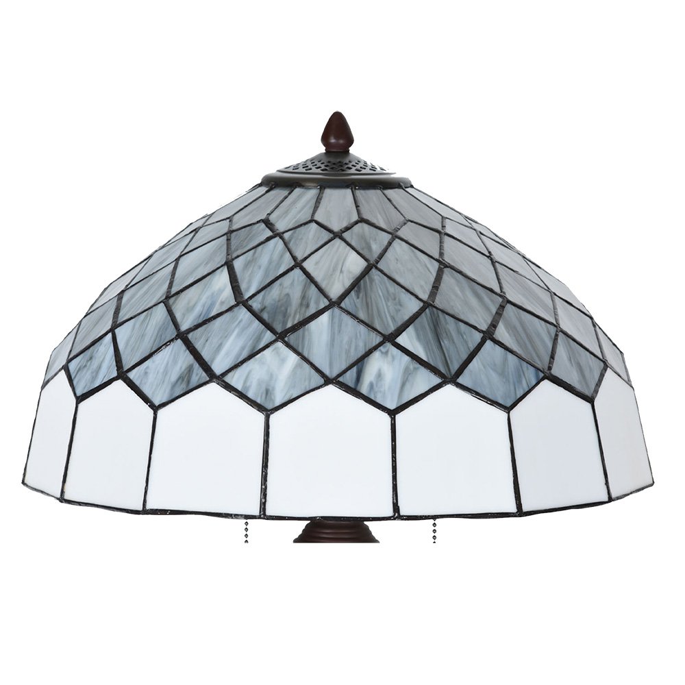 Tiffany Tafellamp Ø 40x58 cm Grijs Glas Tiffany Bureaulamp