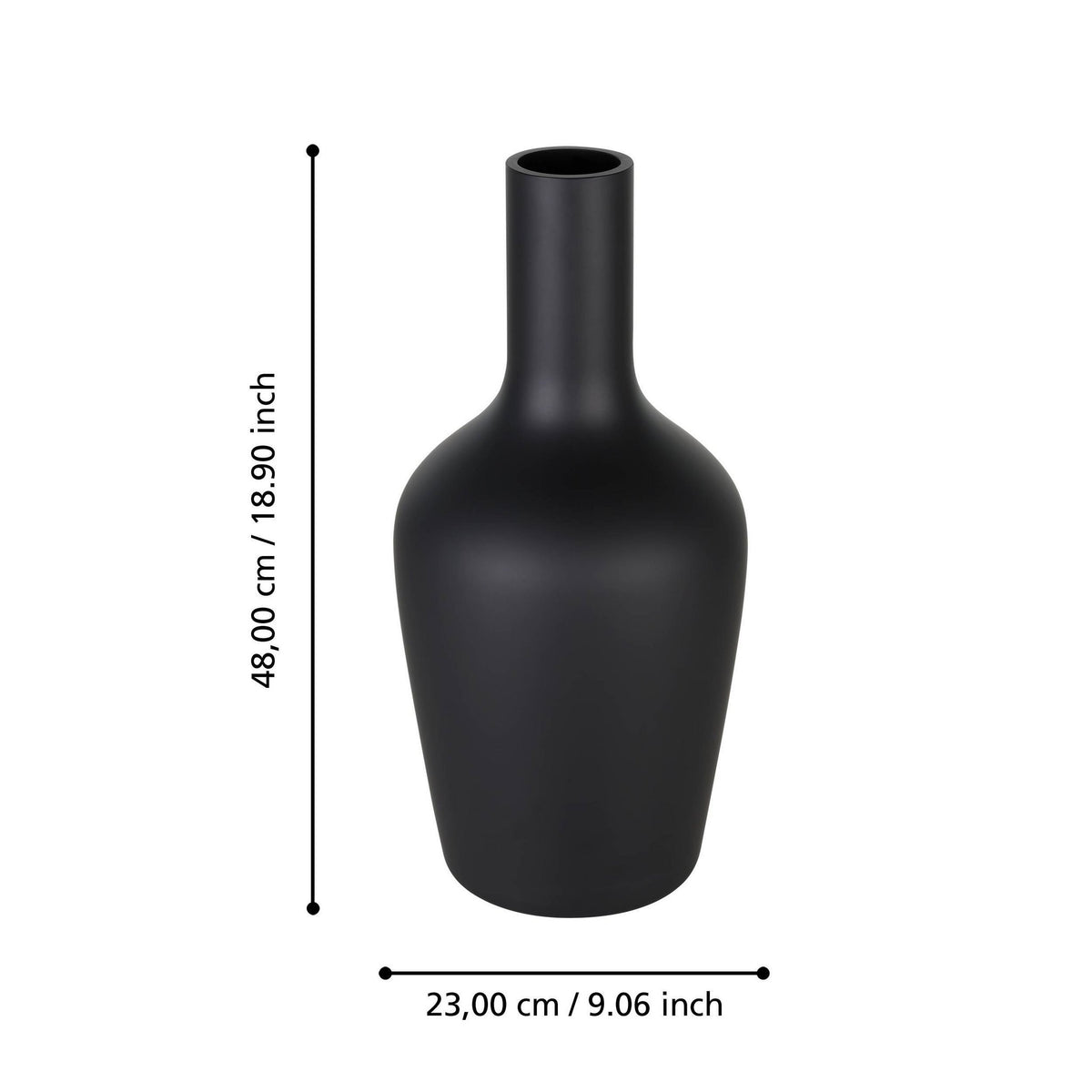 Vaas Samuntai Zwart 23x48cm