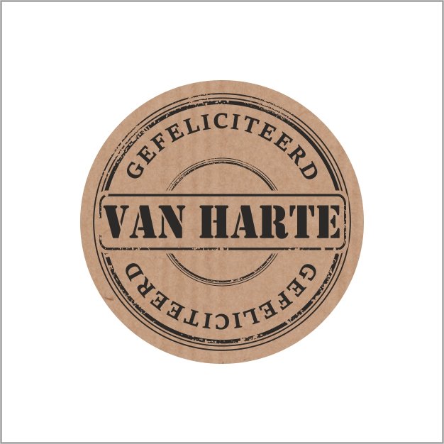 Van harte gefeliciteerd - Wens etiket - rol van 500 stuks
