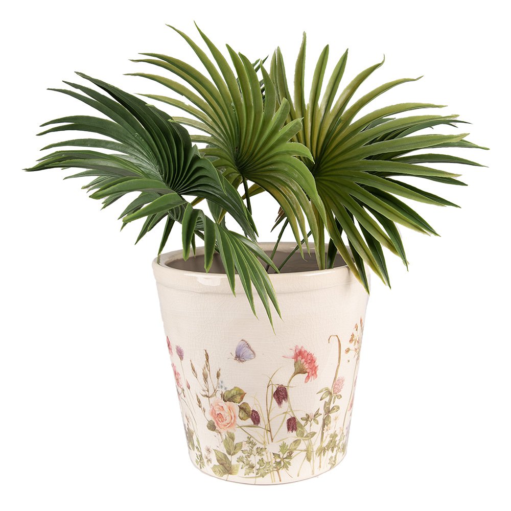 Bloempot Ø 21x19 cm Roze Beige Keramiek Bloemen Bloempot Binnen